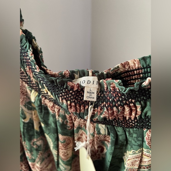 NWT - Jodifl Green boho paisley Garden Party Dress - Picture 7 of 14